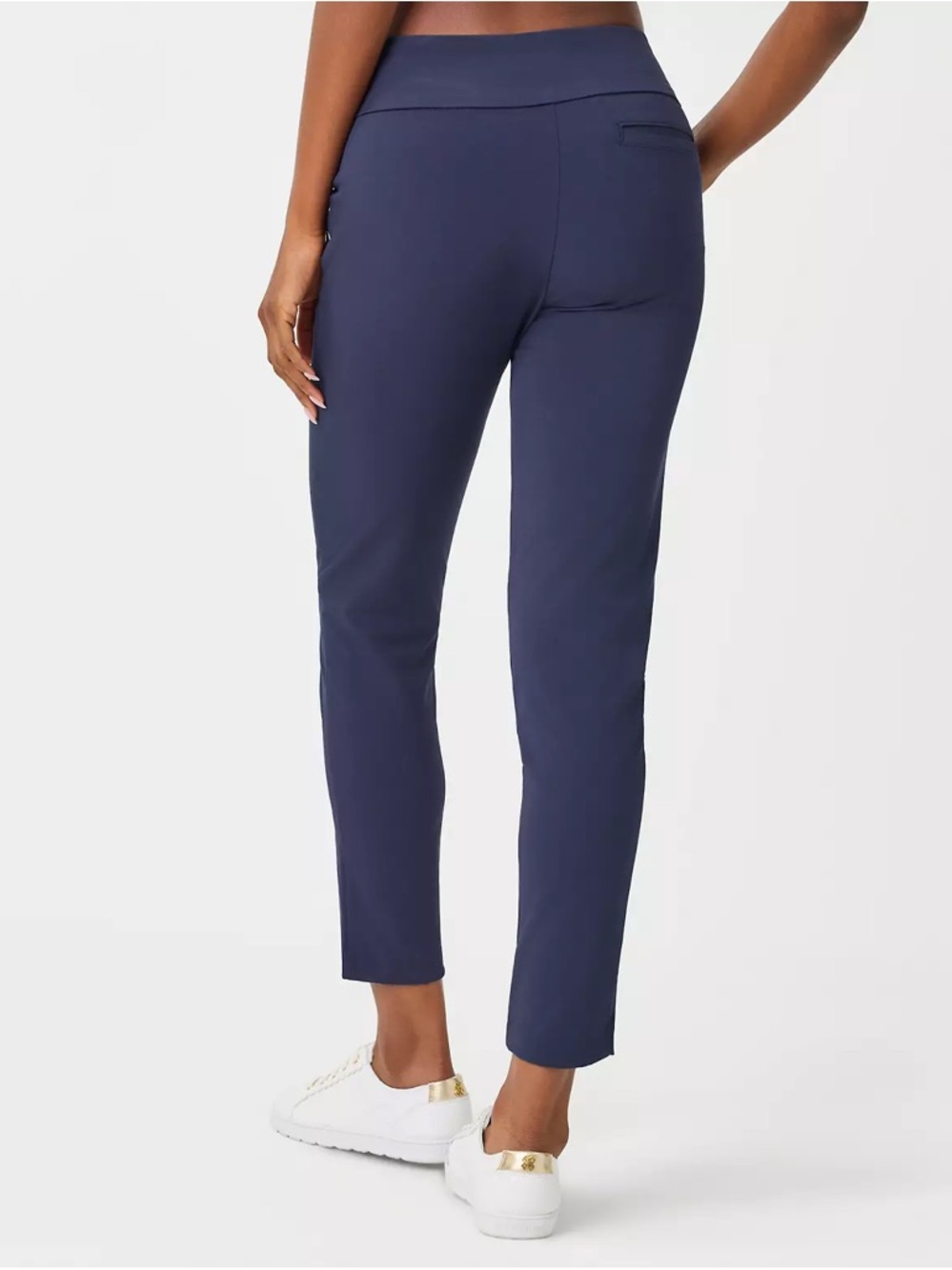 Lilly Pulitzer Navy Corso Pull-On Cropped Stretch Golf Pants - Picture 3 of 8